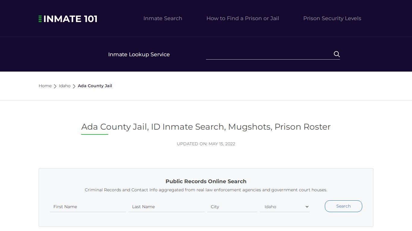 Ada County Jail, ID Inmate Search, Mugshots, Prison Roster ...